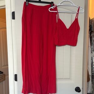 Sienna Sky Red Boot Cut Pants & Top Set